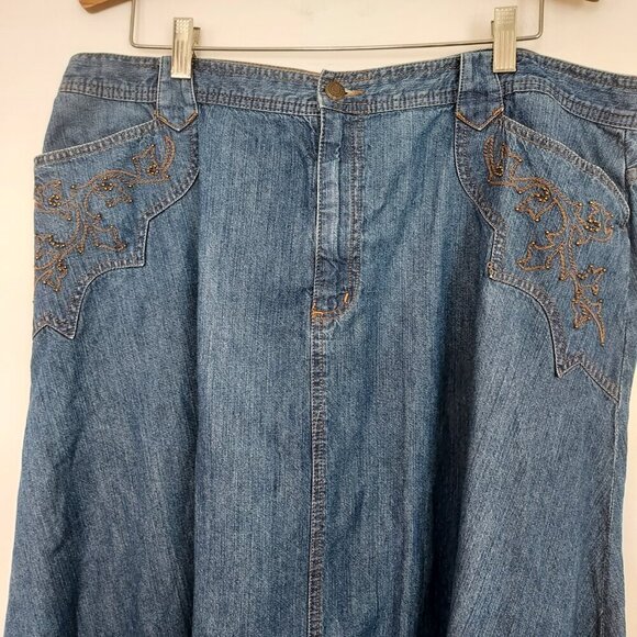 Ralph Lauren Embroidered Midi Skirt Size 18W - Picture 2 of 7